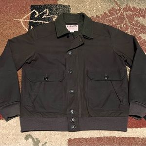 Filson Ranger Oil Cloth Bomber Jacket Men’s Large Orca Grey Made In USA **RARE**